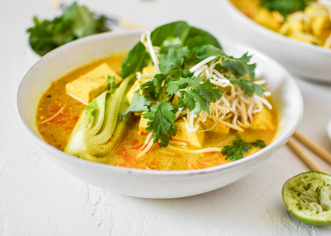 Creamy coconut tofu laksa